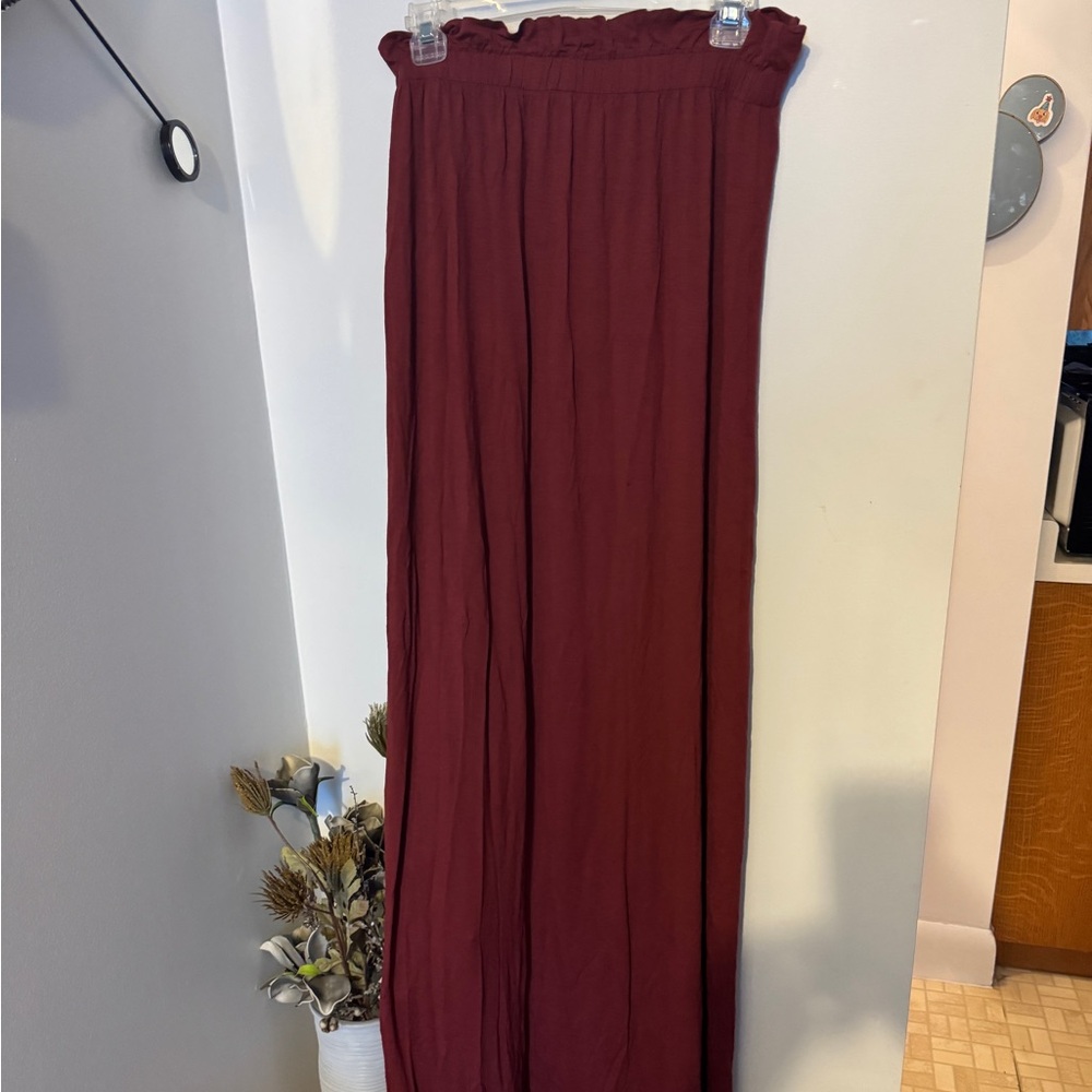 ASOS burgundy long skirt